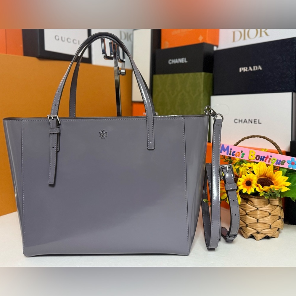🆕TORY BURCH Emerson Patent Leather Tote bag ~2inONE~